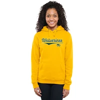 Women's Yellow Utah Valley Wolverines American Classic Pullover Hoodie