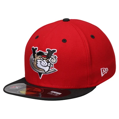 Men's New Era Red/Black Tri-City ValleyCats Alternate 1 Authentic 59FIFTY Fitted Hat