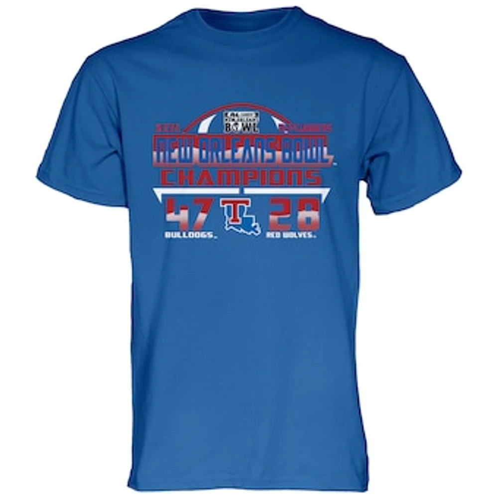 Men's Blue 84 Royal Louisiana Tech Bulldogs 2015 New Orleans Bowl Champions T-Shirt