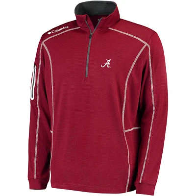 Men's Columbia Golf Crimson Alabama Crimson Tide Shotgun Quarter-Zip Pullover