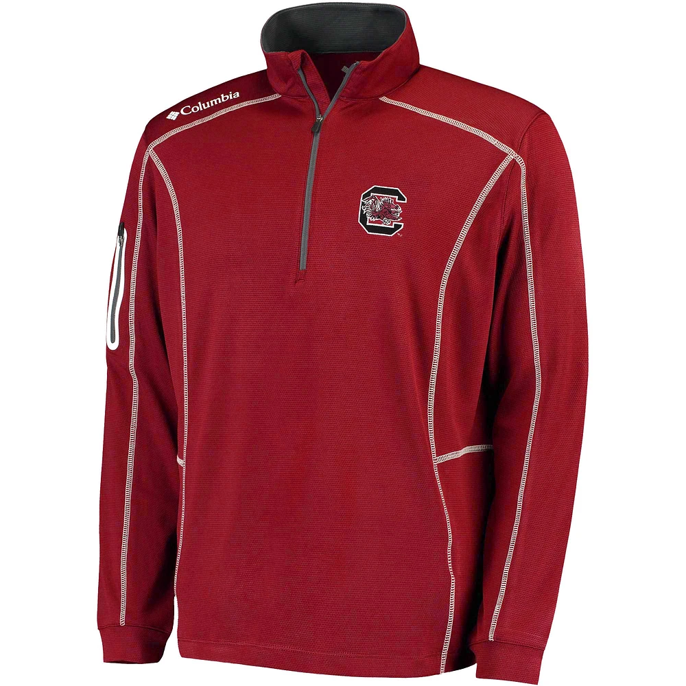 Men's Columbia Golf Garnet South Carolina Gamecocks Shotgun Quarter-Zip Pullover