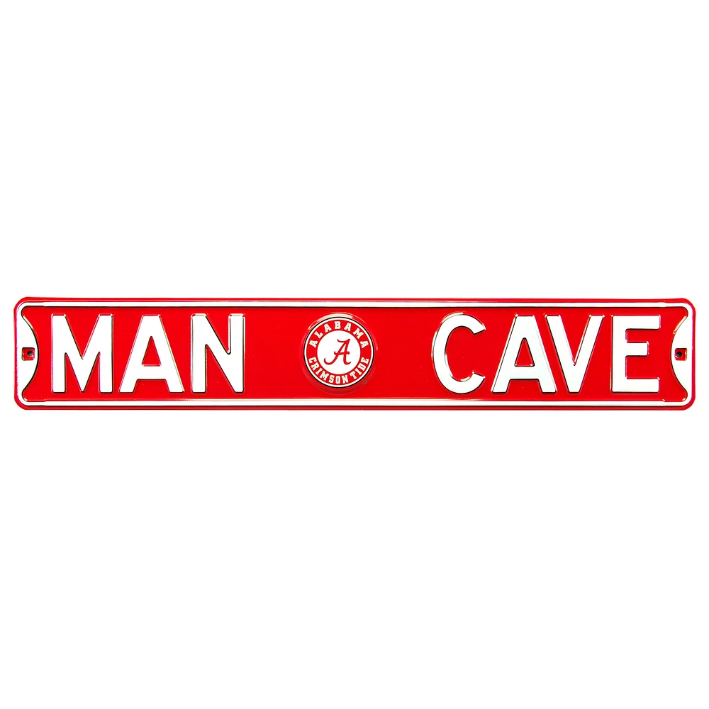 Red Alabama Crimson Tide 6" x 36" Man Cave Steel Street Sign