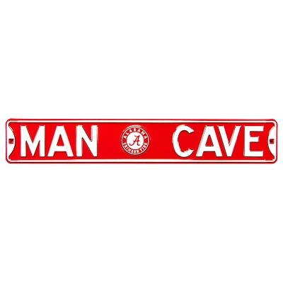 Red Alabama Crimson Tide 6" x 36" Man Cave Steel Street Sign