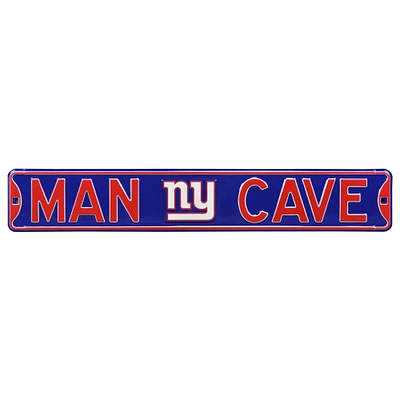 Blue New York Giants 6" x 36" Man Cave Steel Street Sign