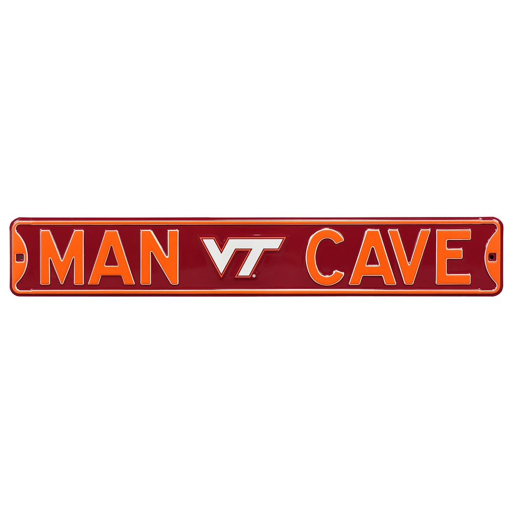 Maroon Virginia Tech Hokies 6" x 36" Man Cave Steel Street Sign