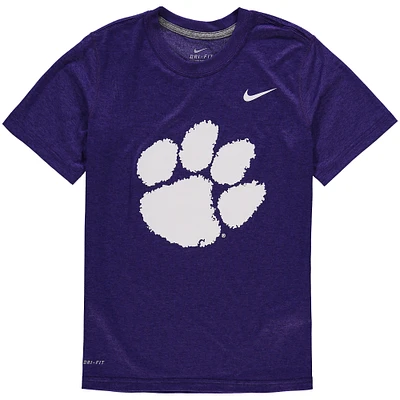 Youth Nike Clemson Tigers Purple Logo Legend Performance T-Shirt