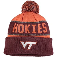 Men's Top of the World Orange/Heather Maroon Virginia Tech Hokies Below Zero Cuffed Pom Knit Hat