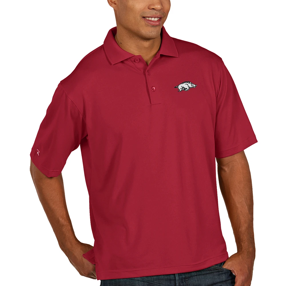 Antigua Cardinal Arkansas Razorbacks Pique Xtra Lite Polo