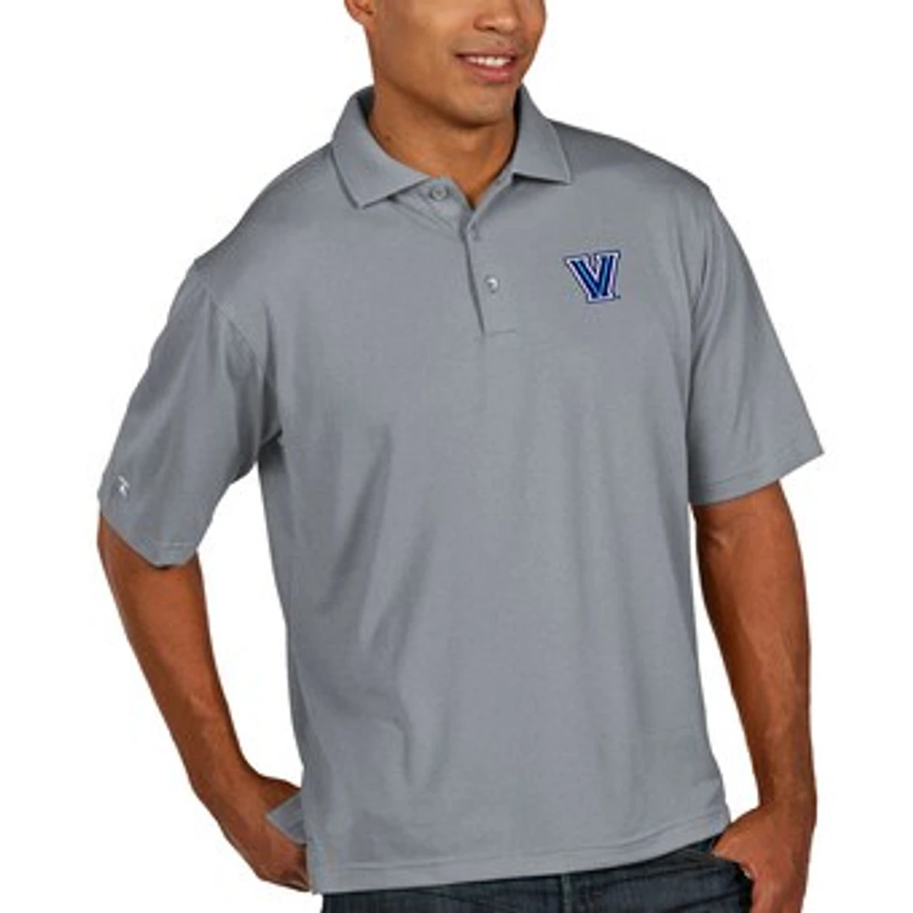 Antigua Gray Villanova Wildcats Pique Xtra Lite Polo