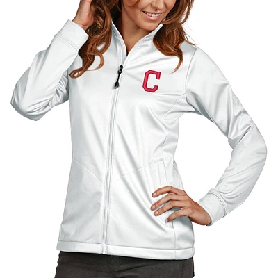 Women's Antigua White Cleveland Indians Golf Full-Zip Jacket