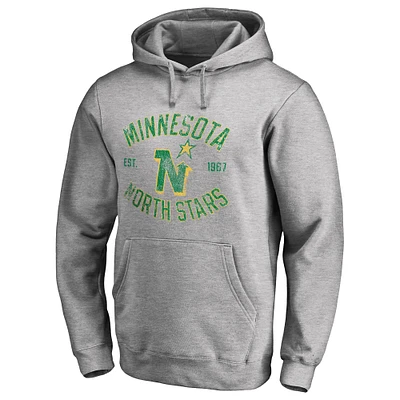 Men's Ash Minnesota North Stars Heritage Pullover Hoodie