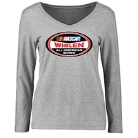 Women's Ash NASCAR Whelen All-American Series Logo Long Sleeve T-Shirt