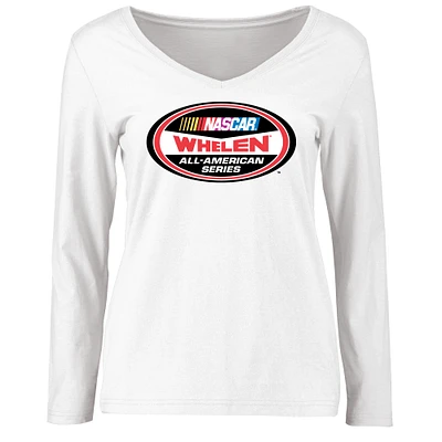 Women's White NASCAR Whelen All-American Series Logo Long Sleeve T-Shirt