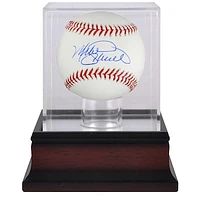 Mike Schmidt Philadelphia Phillies Autographed Baseball and Mahogany Baseball Display Case