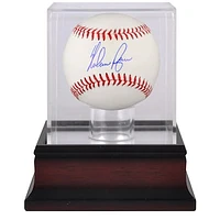 Nolan Ryan Texas Rangers Autographed Baseball and Mahogany Baseball Display Case