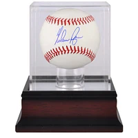 Nolan Ryan Texas Rangers Autographed Baseball and Mahogany Baseball Display Case