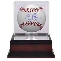 Pedro Martinez Boston Red Sox Autographed Baseball with "HOF 15" Inscription and Mahogany Baseball Display Case