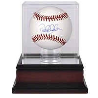 Derek Jeter New York Yankees Autographed Baseball and Mahogany Baseball Display Case
