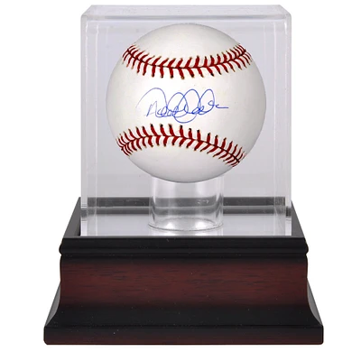 Derek Jeter New York Yankees Autographed Baseball and Mahogany Baseball Display Case