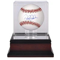 Derek Jeter New York Yankees Autographed Baseball and Mahogany Baseball Display Case