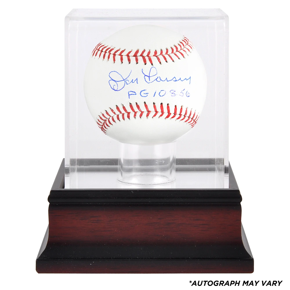 Don Larsen New York Yankees Autographed Baseball with "WS PG 10/8/56" Inscription and Mahogany Baseball Display Case