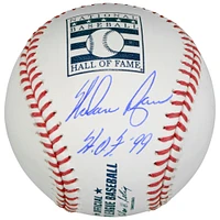 Nolan Ryan Texas Rangers Autographed Hall of Fame Logo Baseball with "HOF 99" Inscription