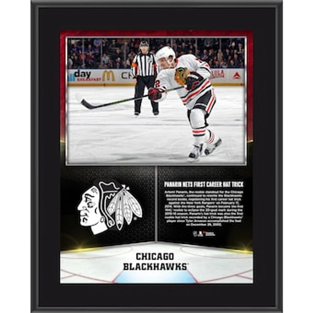 Artemi Panarin Chicago Blackhawks 10.5" x 13" First Career NHL Hat Trick Sublimated Plaque