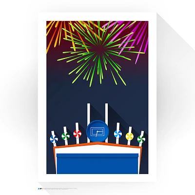Chicago White Sox 14" x 20" Comiskey Park Fireworks Minimalist Art Giclee Print