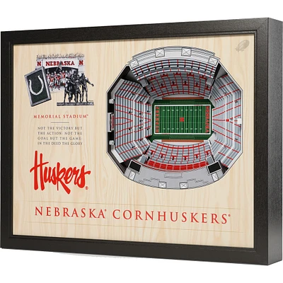 Nebraska Huskers 25.5" x 19.5" Memorial Stadium Stadium Views Wall Art