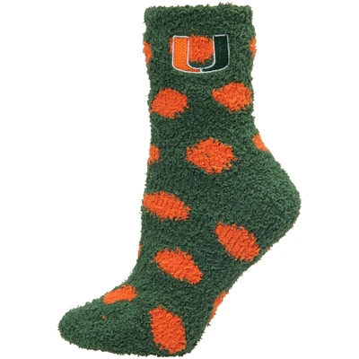 Women's ZooZatz Miami Hurricanes Plush Dot Socks