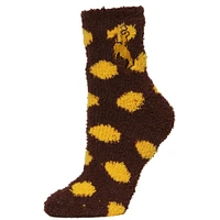 Women's ZooZatz Wyoming Cowboys Plush Dot Socks