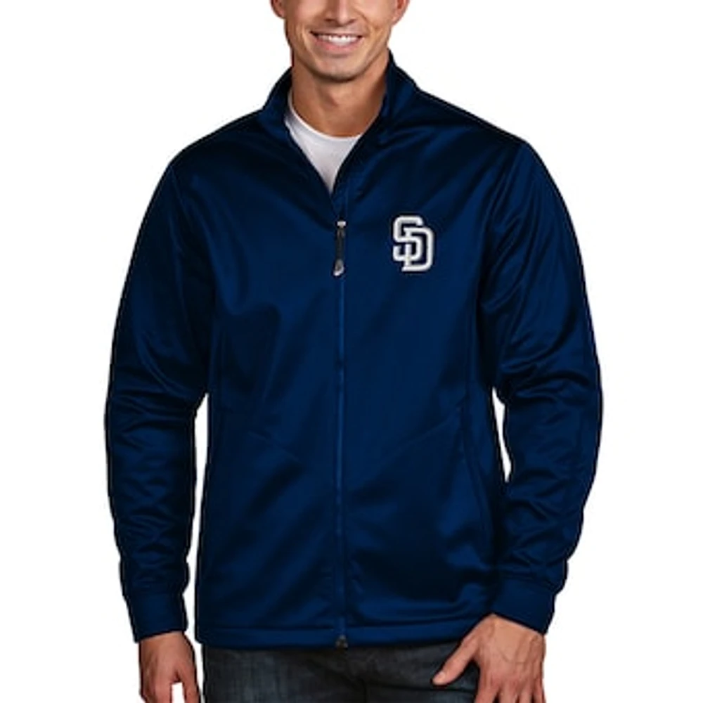 Men's Antigua Navy San Diego Padres Golf Full-Zip Jacket