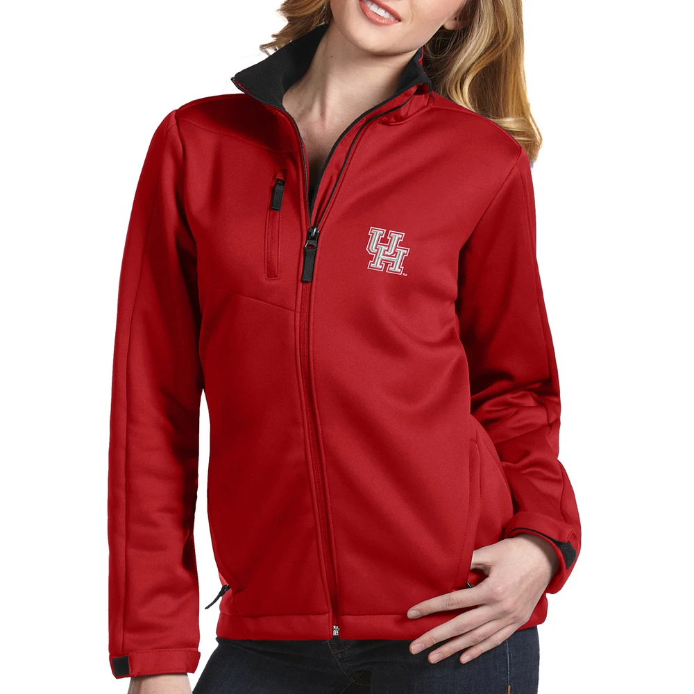 Women's Antigua Red Houston Cougars Traverse Full-Zip Jacket