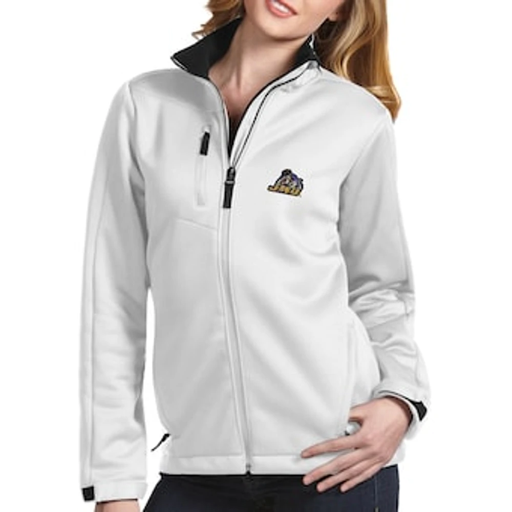 Women's Antigua White James Madison Dukes Traverse Full-Zip Jacket