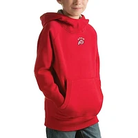 Youth Antigua Red Utah Utes Victory Pullover Hoodie