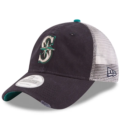 Men's New Era Navy Seattle Mariners Team Rustic 9TWENTY Trucker Adjustable Hat