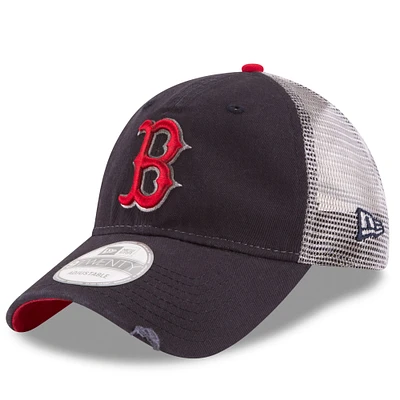 Men's New Era Navy Boston Red Sox Team Rustic 9TWENTY Trucker Adjustable Hat