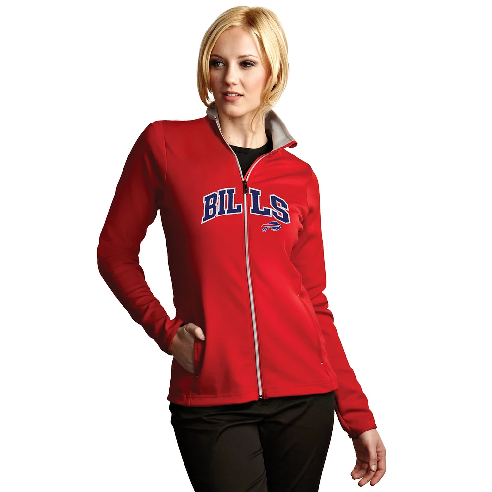 Women's Antigua Red Buffalo Bills Leader Full Chest Graphic Desert Dry Full-Zip Jacket