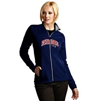 Women's Antigua Navy New England Patriots Leader Full Chest Graphic Desert Dry Full-Zip Jacket