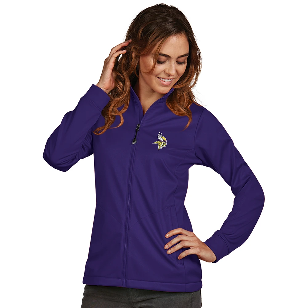 Women's Antigua Purple Minnesota Vikings Full-Zip Golf Jacket