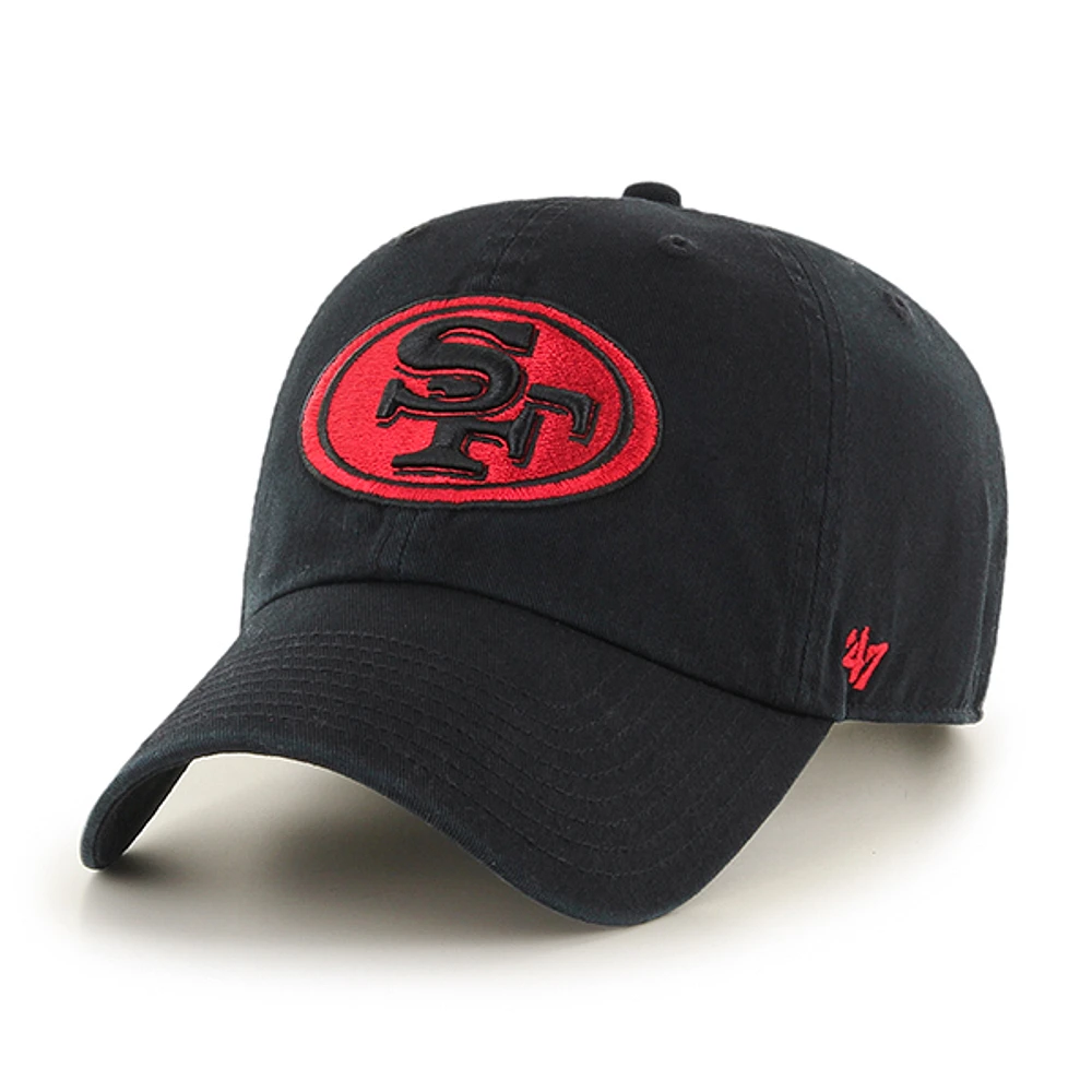 Men's '47 Black San Francisco 49ers Clean Up Adjustable Hat