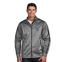 Men's Antigua Gray Sacramento Kings New Logo Golf Full-Zip Jacket