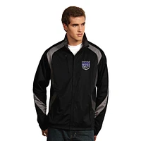 Men's Antigua Black Sacramento Kings New Logo Tempest Desert Dry Xtra-Lite Full-Zip Jacket