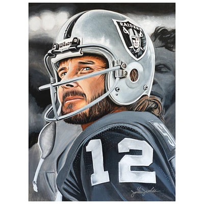 Ken Stabler Raiders Deacon Jones Foundation Fine Art Canvas Print 18" x 24" by Artist Joshua Jacobs