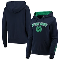 Women's Navy Notre Dame Fighting Irish Arch & Logo 1 Pullover Hoodie