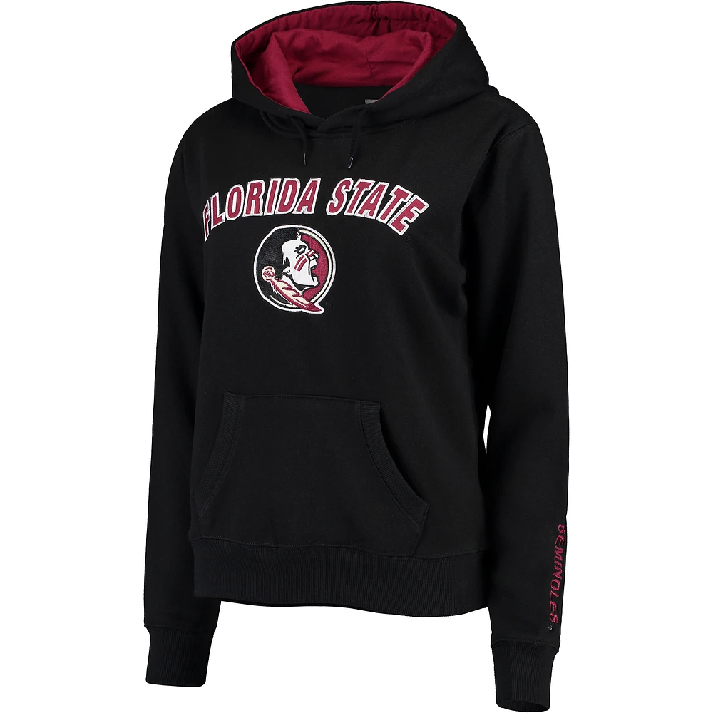 Women's Black Florida State Seminoles Arch & Logo 1 Pullover Hoodie