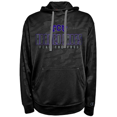 Men's Champion Black TCU Horned Frogs Chrome Polyester Pullover Hoodie