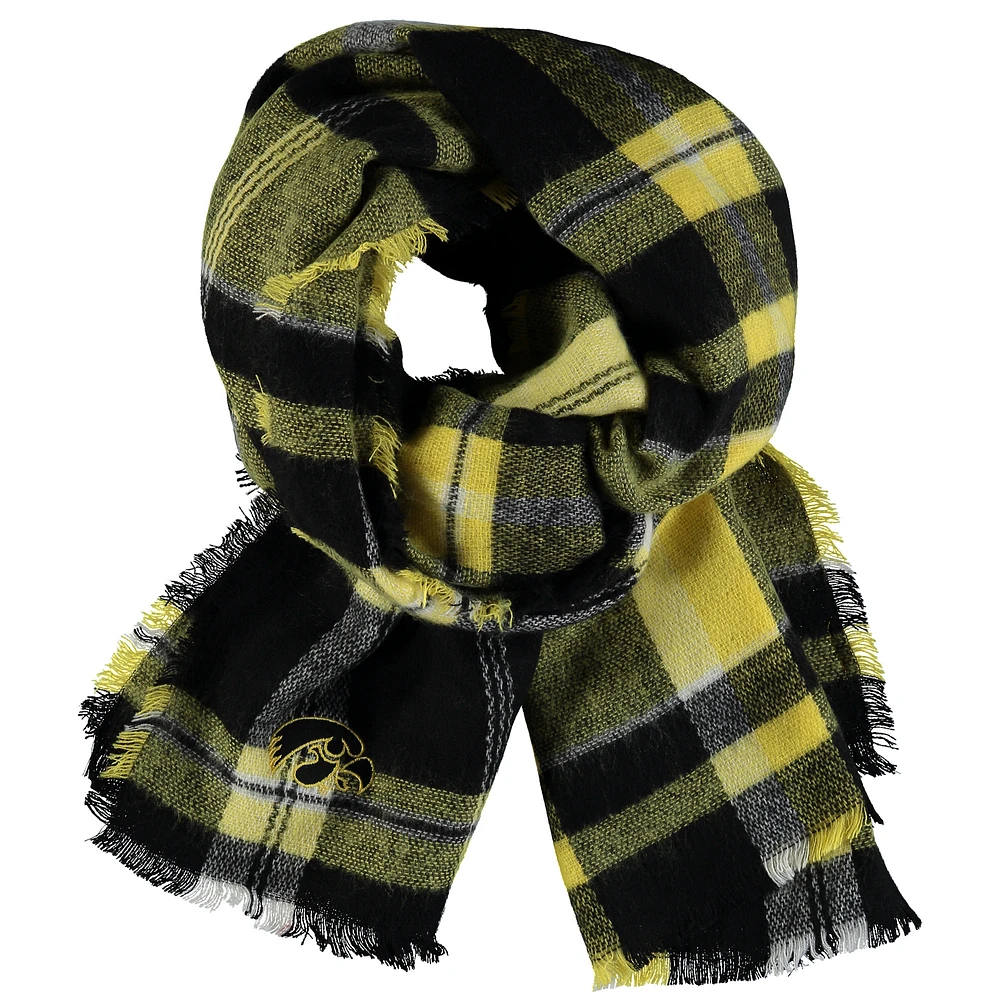 Women's ZooZatz Iowa Hawkeyes Tartan Blanket Scarf