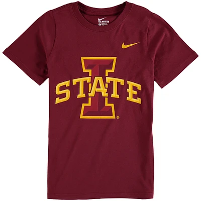 Youth Nike Cardinal Iowa State Cyclones Cotton Logo T-Shirt