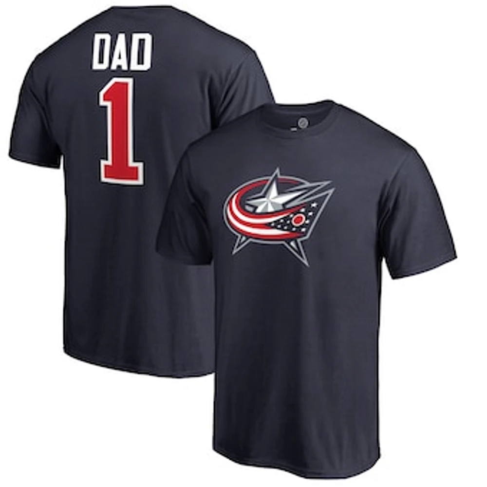 Men's Fanatics Navy Columbus Blue Jackets Number One Dad T-Shirt